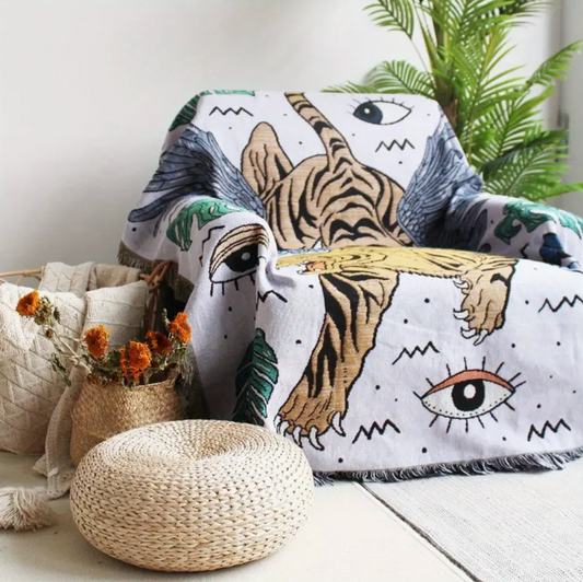 Multipurpose Blanket - Bohemian Knitted Tiger